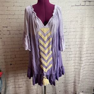 Skemo Beach size large purple off the shoulder mini dress